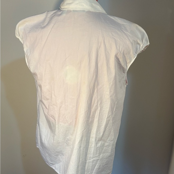 White Ruffled Sleeveless Blouse - Picture 4 of 7